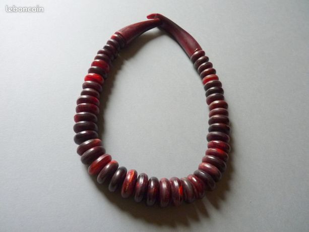 Collier Ras-de-cou Vintage Perles Lentillaires Corne Ambré – Catherine Noll