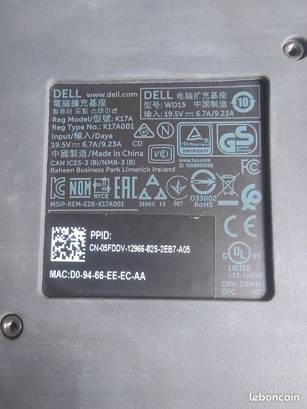Réplicateur USB-C dell 130w (image 2)