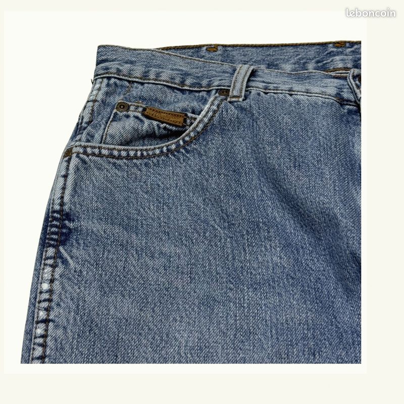 Jeans Homme Wrangler W34 L34 Bleu Coton Bon état Regular Normal Uni Taille (image 4)