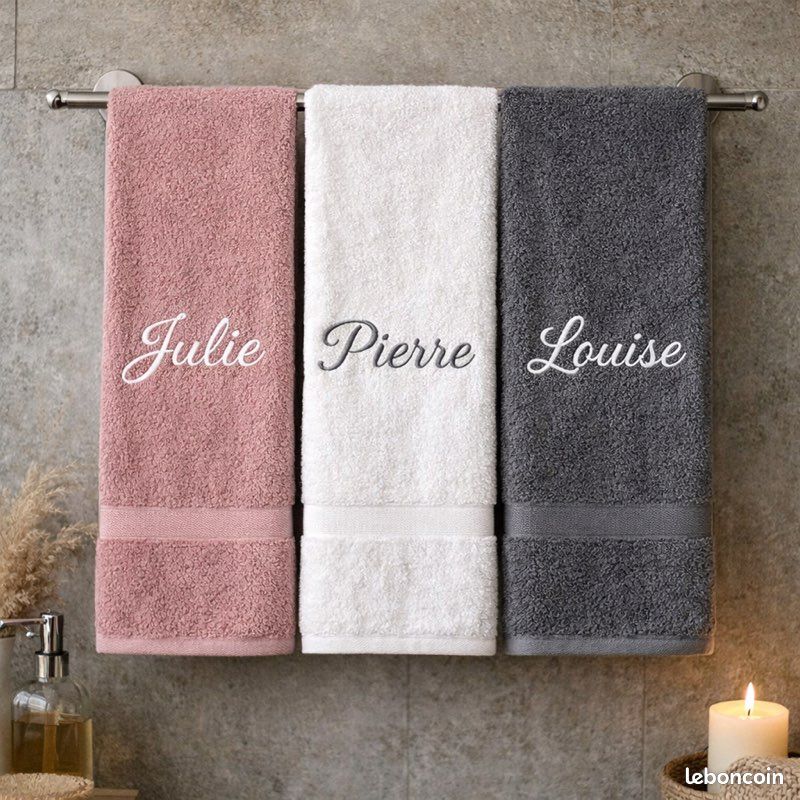 Serviette personnalisée brodée – Cadeau maman unique (image 4)