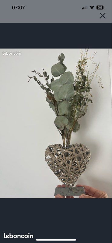 8 Boules Cœur En Rotin Naturel - Décoration Vase, Mariage, Saint-Valentin - DIY Déco Murale Ou Table - Gris Clair