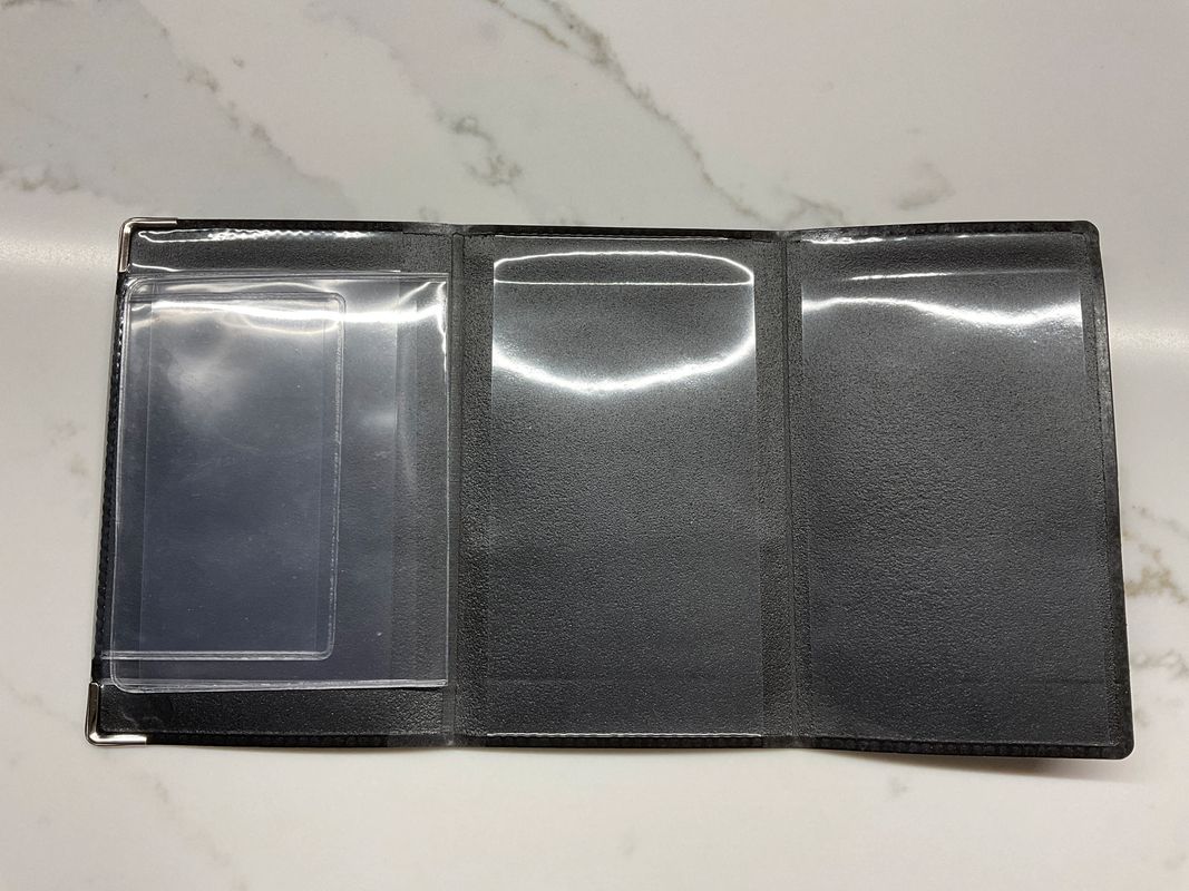 Porte papier voiture gris argent adapté nouveau permis + étui