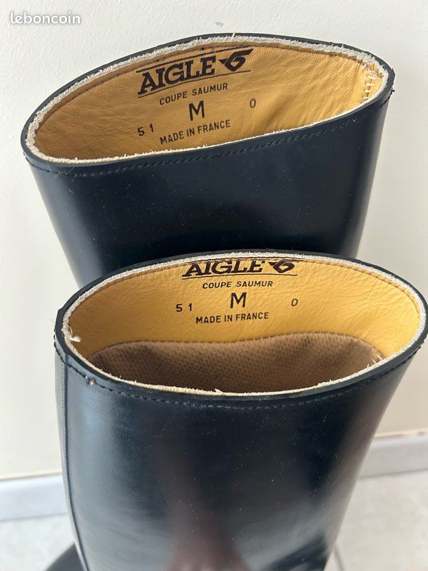 Bottes D'équitation Ou De Pluie Aigle Coupe Saumur - Taille EU 45 (UK 10,5) - En Caoutchouc - Occasion En Bon état