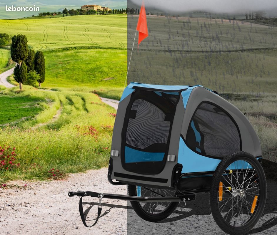Zoomundo- Remorque vélo Chiens Lucky, chariot de transport pour chien