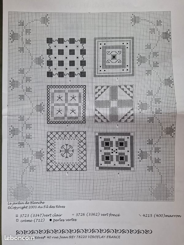 Grille broderie Le jardin de blanche (image 1)