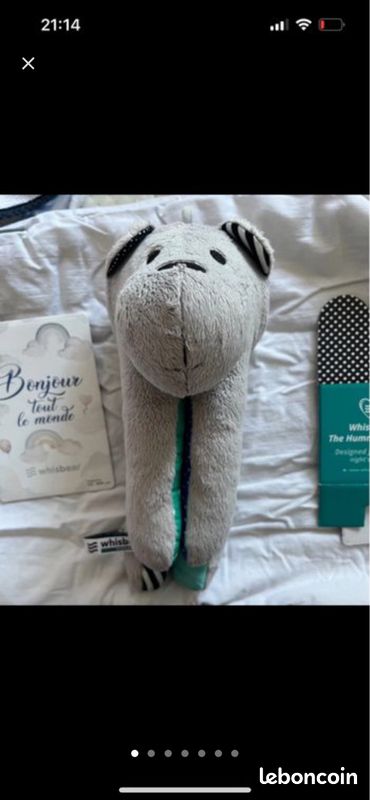 Peluche ourson bruit rose Whisbear (image 1)