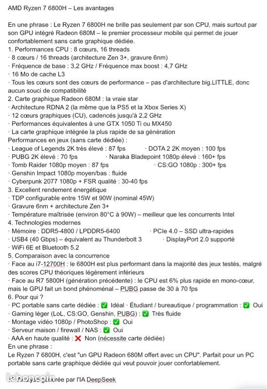 Matrix Mini M1 Mini PC - AMD Ryzen 7 6800H (8C/16T, jusqu'à 4,7 GHz), Mini Ordinateur de Bureau 16Go LPDDR5 512Go M.2 SSD, Mini Computer avec Écran Triple écran 4K/ WiFi 6/ BT 5.2/ W11 Pro (image 4)