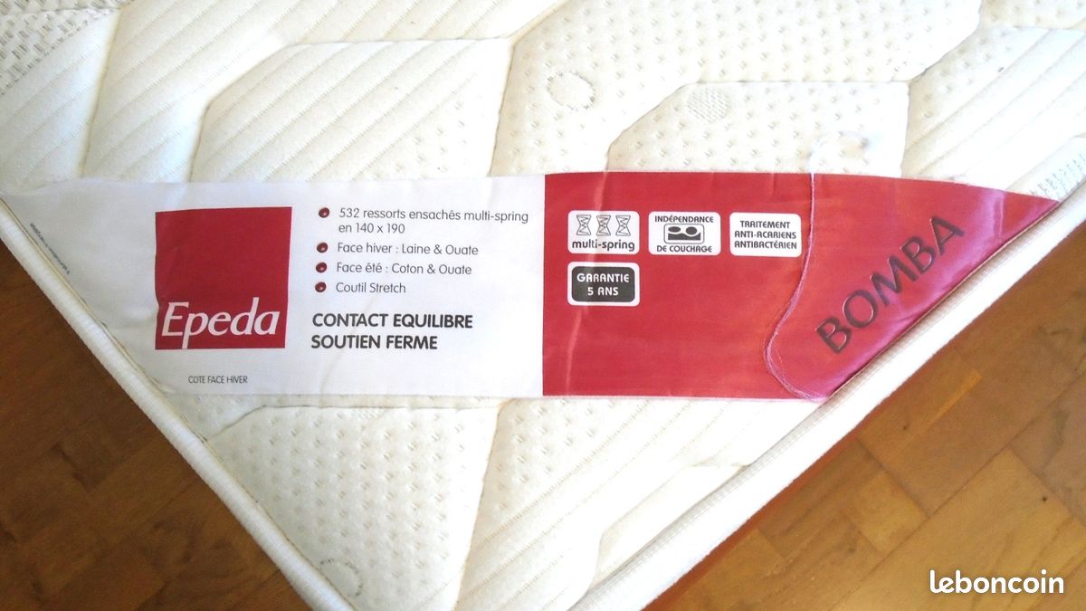 Cadre de lit + sommier + matelas + 2 chevets + 2 valets (image 4)