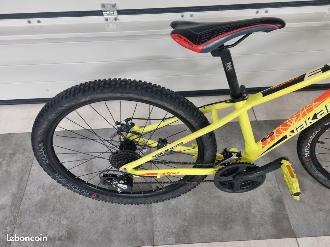 VTT Nakamura Summit Evo Semi-suspendu Enfant 26 Pouces - Jaune, 24 Vitesses, Freins Disque