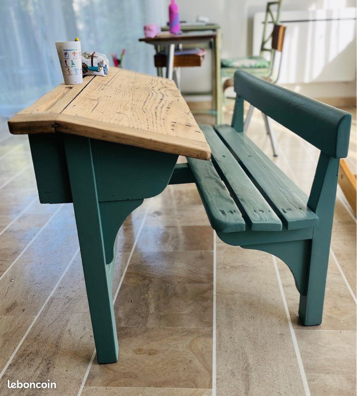 Bureau enfant vintage - pupitre écolier relooké (image 3)