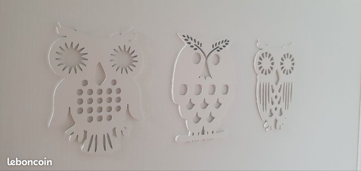 Lit Bébé en pin massif Évolutif Enfant Motifs Hiboux 140x70 + Matelas très bon état (image 3)