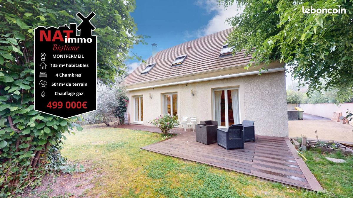 Maison 5 pièces 136 m² · à Montfermeil · 136 m² · 499 000 €