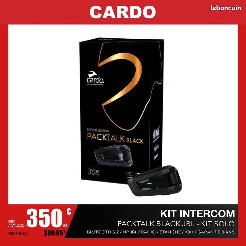 Cardo Packtalk Special Edition Intercom Black