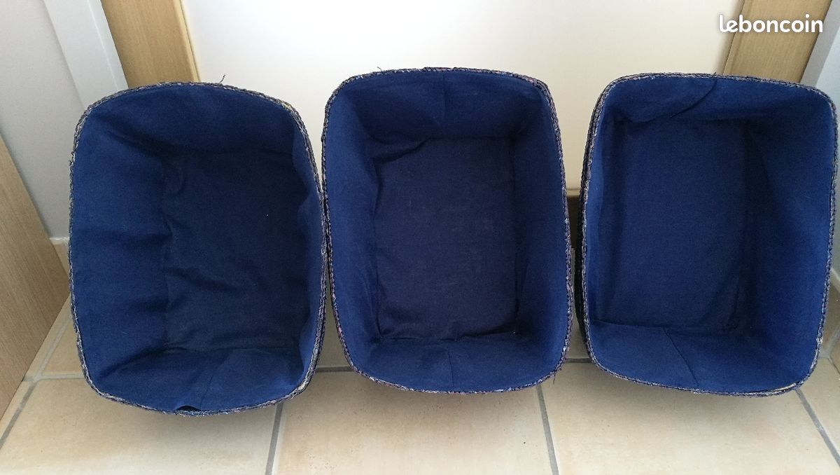 Lot de 3 paniers bleus (image 2)