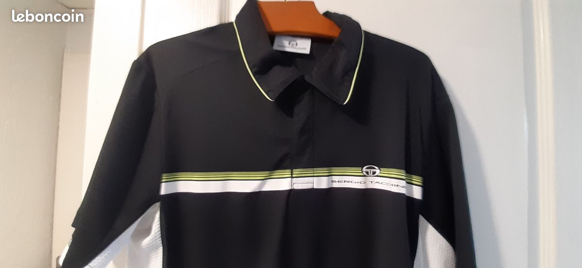 Tee-shirt portée une fois homme couleur noir blanc vert marque Sergio tacchini taille L .......20euros (image 7)