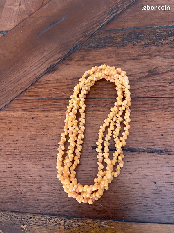 Collier Avec Coquillage Et Pierre D'ambre - Bijou Naturel Sans Marque - Neuf Sans Emballage
