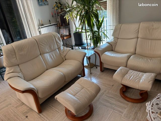 Salon stressless couleur ivoire (image 3)