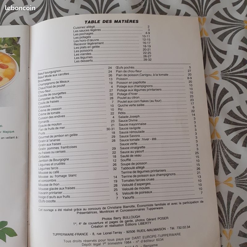 Livre La Cuisine Légère TUPPERWARE (image 3)