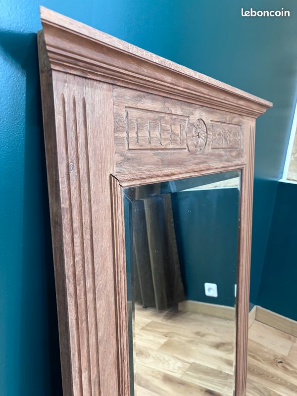 Miroir trumeau ancien cadre en chêne restauré (image 4)