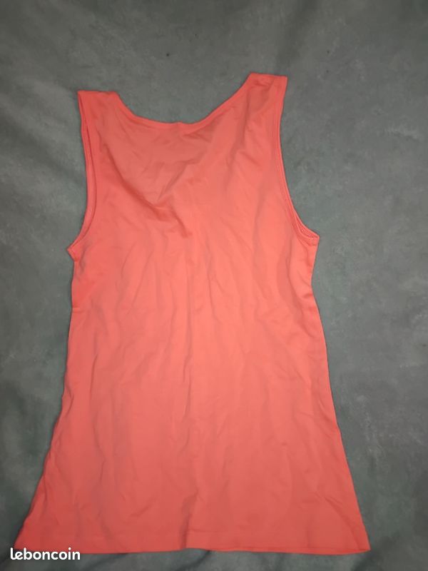Débardeur orange col henley (image 6)