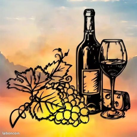 Tableau Déco Murale Moderne Vin Rouge Raisin - Impression Sur Toile 20x30 Cm (sans Cadre) - Style Nordique Pour Salon, Cuisine, Bar