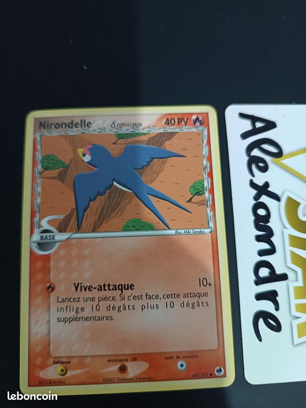 Carte Pokémon Nirondelle 66/101 Ile des Dragons Bloc EX FR (image 1)