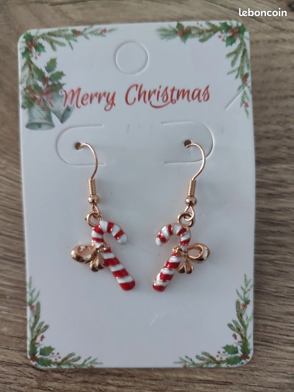 Boucles d'oreilles en forme de sucre d'orge (image 1)