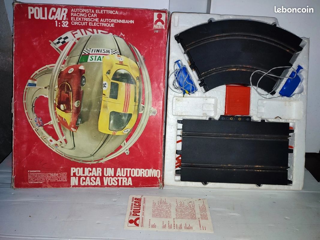 Lot De 3 Rails Pour Circuit De Voiture Slot Tornado/Polistil/Policar échelle 1/32