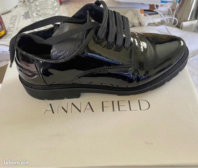 Chaussures Vernies Noires ANNA FIELD Neuves Style Élégant et