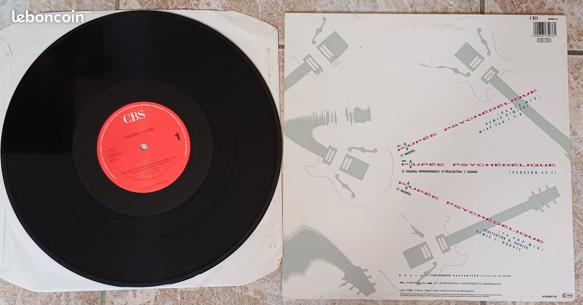 SUPER ETAT thierry hazard maxi 45 tours original poupee psychedelique le jerk (image 2)