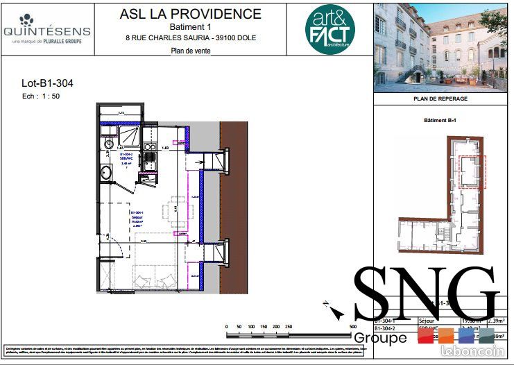Appartement a louer dole - 1 pièce(s) - 23 m2 - Surfyn
