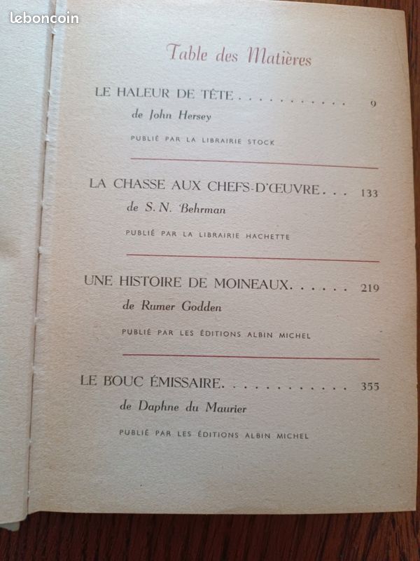 Vends 4 Livres anciens " Sélection du Livre " . 1958 (image 4)