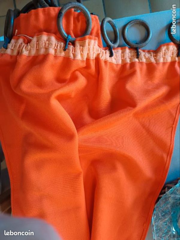 2 paires de rideaux vintage seventies orange (image 7)