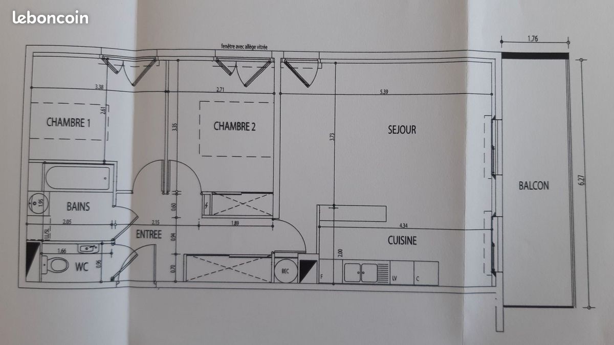 Appartement 3 pièces 63 m² · à Saint-Nazaire · 63,4 m² · 220 000 €