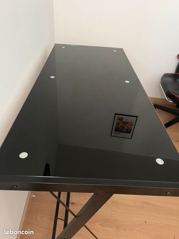 Bureau en verre noir (image 4)