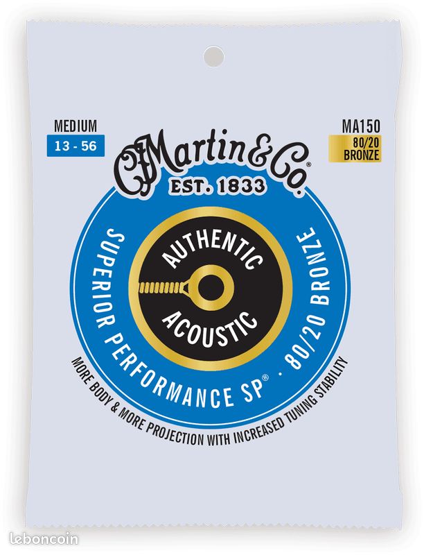 Jeu de cordes guitare acoustique Martin Authentic SP Medium MA150 (image 3)