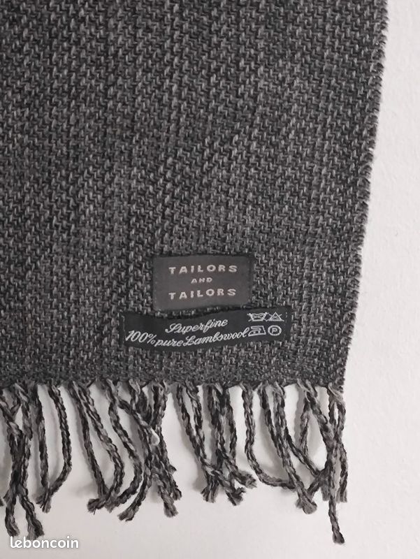 Foulard En Laine D'agneau Edinburgh - Gris Classique Avec Franges - Unisexe