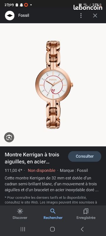 Montre fossil neuf jamais porté (image 1)