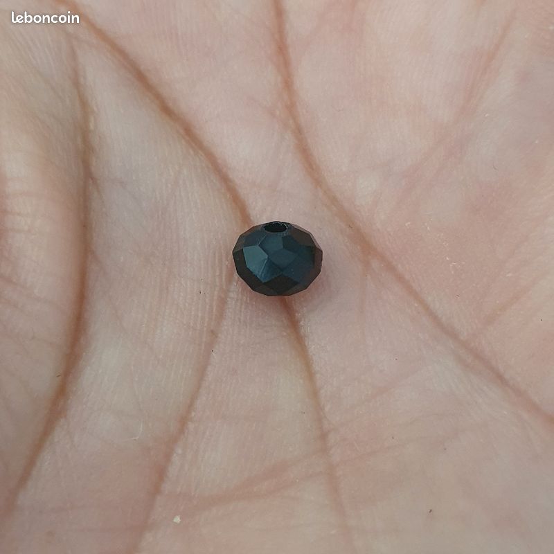 Lot perles noires facettées ovales (image 3)
