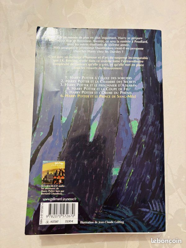 Harry Potter et le Prince de sang mêlé de J.K. Rowling aux éditions Gallimard. Volume 6 (image 2)