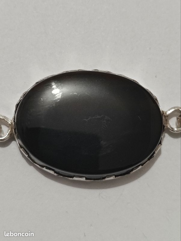 36.95 GR très beau bracelet argent grosse AQEEQ agate (image 2)