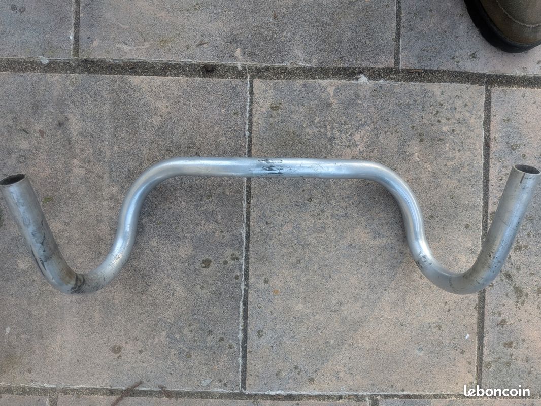 Cintre Guidon Vélo De Course Vintage Aluminium, Largeur 38 Cm, Argenté
