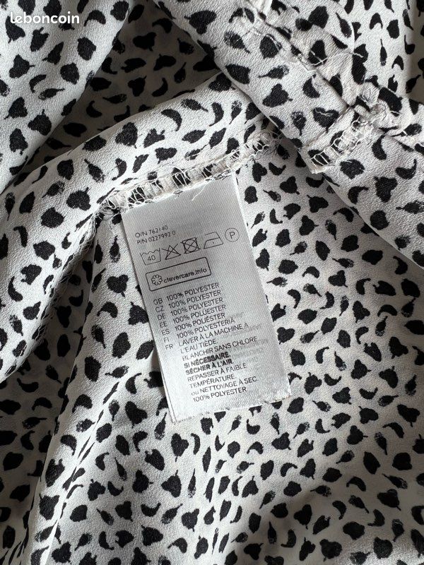Chemisier Manches Courtes Boutonné H&M - Couleur Crème/ivoire, Taille S, Neuf Sans étiquettes