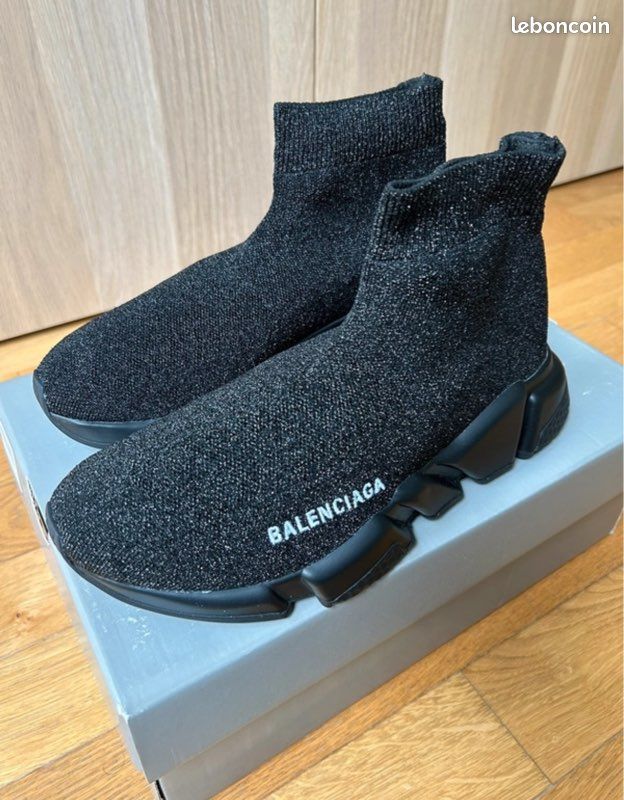 Baskets speed noires à paillettes Balenciaga Chaussures