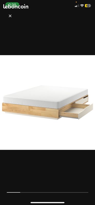 Cadre de lit MANDAL ikea + matelas VESTERÖY 140x200cm (image 3)
