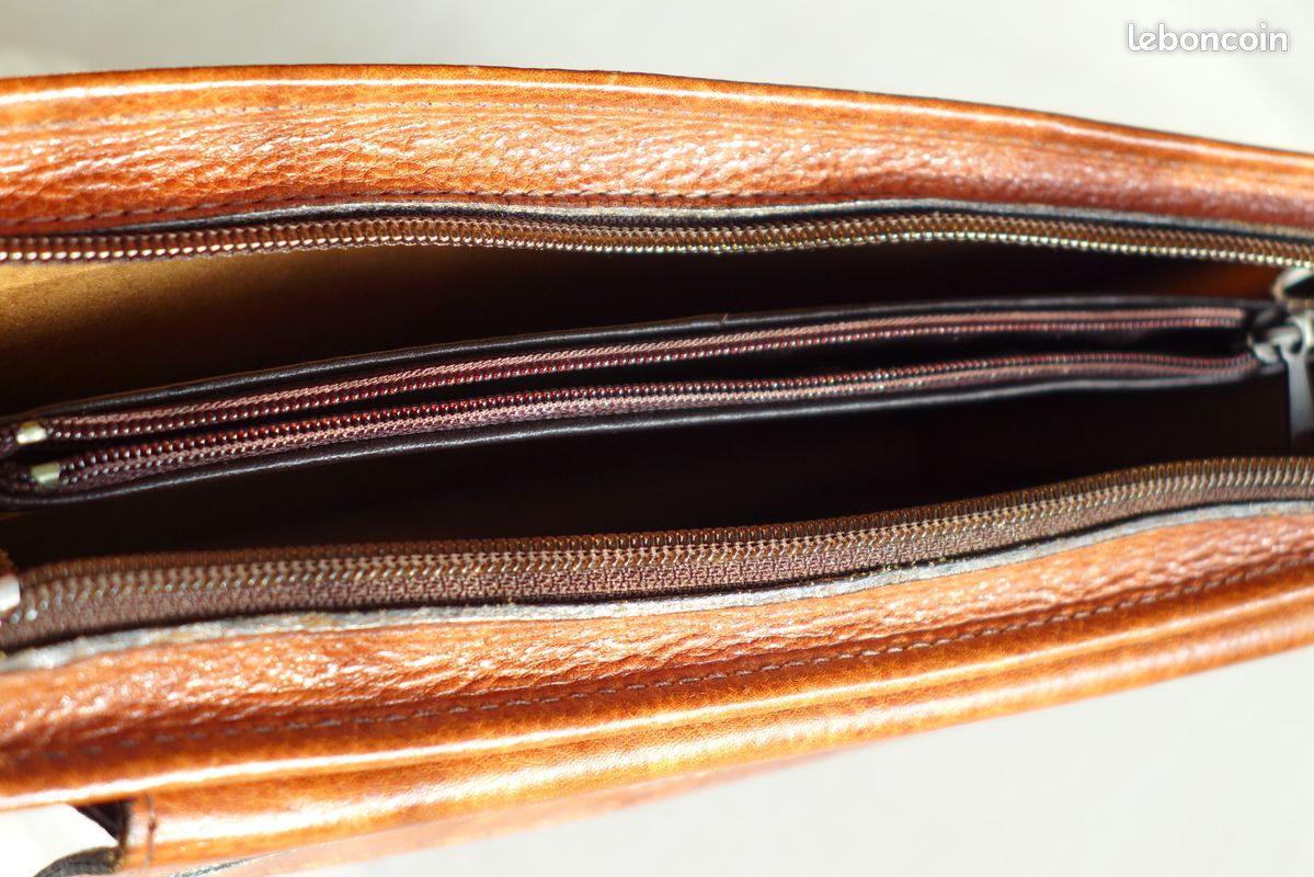 Sacoche / Pochette vintage VD cuir marron homme (image 6)