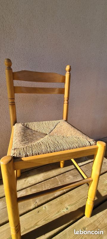 Lot de 5 chaises JEANNE en hêtre massif et assise paille de riz (image 2)