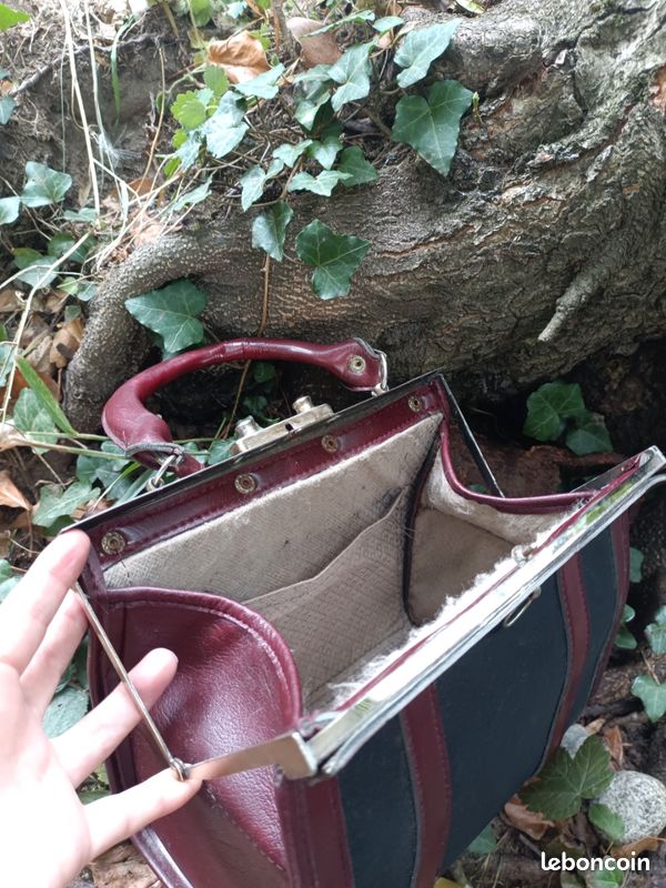 Sac Vintage En Cuir Marron - Ancien, Très Bon état, Style Attaché-case/porte-documents