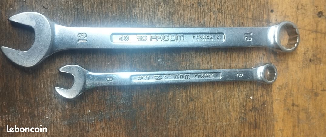 Lot De 6 Clés Mixtes Plate/oeil Série 40 Facom OGV – Fabrication Française – Occasion