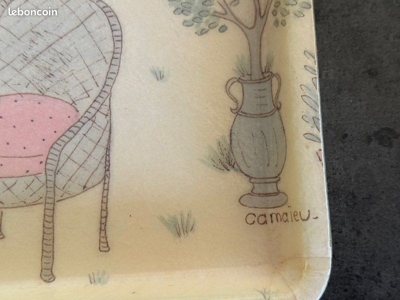 Vintage Plateau fibre de verre modèle Camaïeu pour Alpac 80's (image 3)